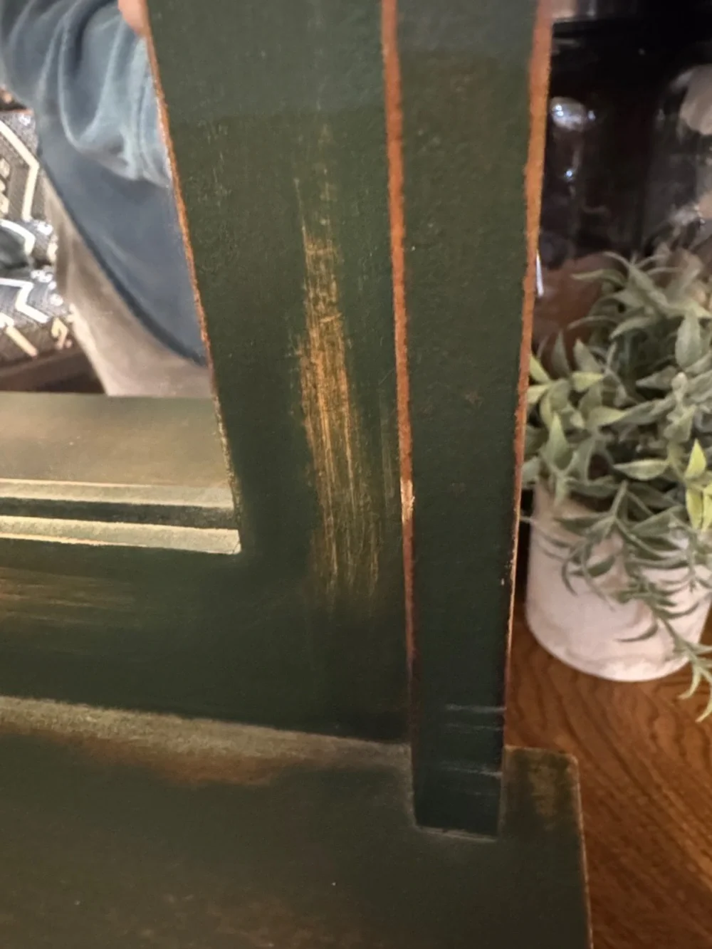 Country Heart Wall Hanging Rustic Green Mirror with Storage Drawer